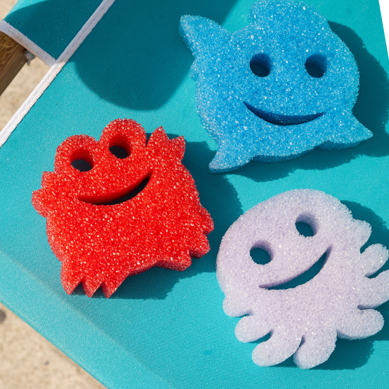 Scrub Daddy Sponge - Summer Shapes - Non- Scratch Scrubbers for